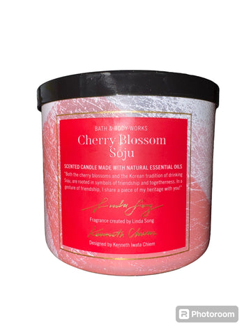 Bath & Body Works Cherry Blossom Soju 3 Wick Candle